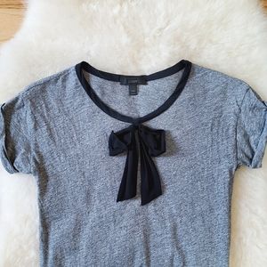 J. Crew Cotton Top with Silk Bow XXS